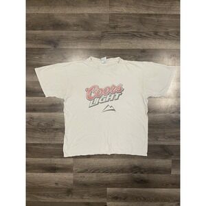 Vintage Coors Light Shirt Size Large White Alcohol Beer